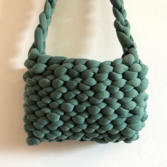 Handmade Chunky Knit Shoulder Bag Unique Hippie Boho Artsy - Picture 3 of 9